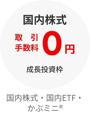 国内株式　取引手数料0円　成長投資枠　国内株式・国内ETF・かぶミニ®
