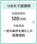 つみたて投資枠 年間投資枠120万円　対象商品一定の条件を満たした投資信託