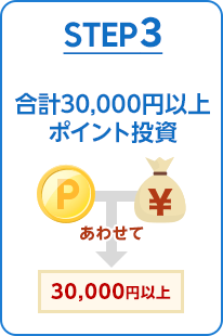 STEP3:合計30,000円以上ポイント投資