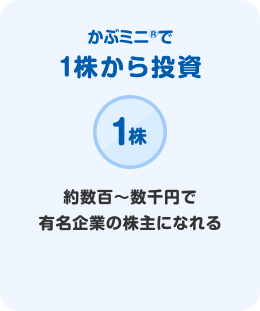 かぶミニ®で1株から投資ができる
