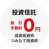 投資信託　取引手数料0円　成長投資枠　つみたて投資枠