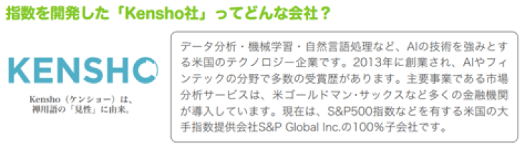 指数を開発した「Kensho社」ってどんな会社？
