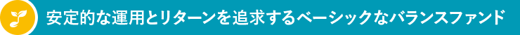 安定的な運用とリターンを追求するベーシックなバランスファンド