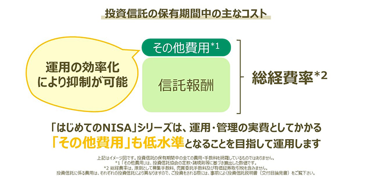 運用の実費「その他費用」も低く抑えることを目指す